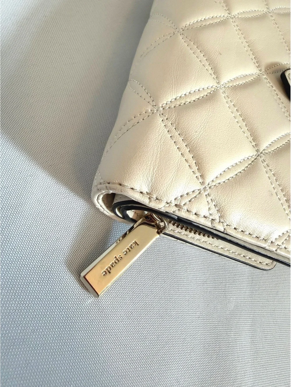 Kate Spade New York Quilted Leather Medium Wallet Cream/Ivory